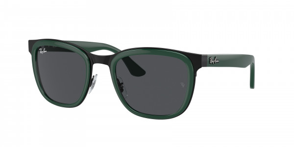 Ray-Ban RB3709 CLYDE Sunglasses, 002/87 CLYDE GREEN ON BLACK DARK GREY (GREEN)