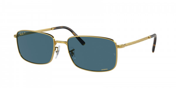 Ray-Ban RB3717 Sunglasses, 9196S2 LEGEND GOLD POLAR BLUE (GOLD)