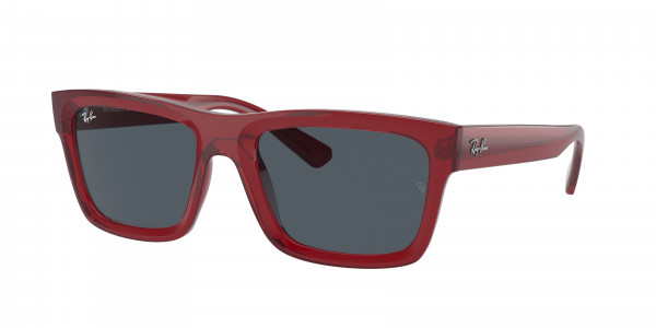 Ray-Ban RB4396 WARREN Sunglasses, 667987 WARREN TRANSPARENT RED DARK GR (RED)