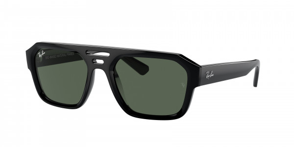 Ray-Ban RB4397 CORRIGAN Sunglasses, 667771 CORRIGAN BLACK DARK GREEN (BLACK)