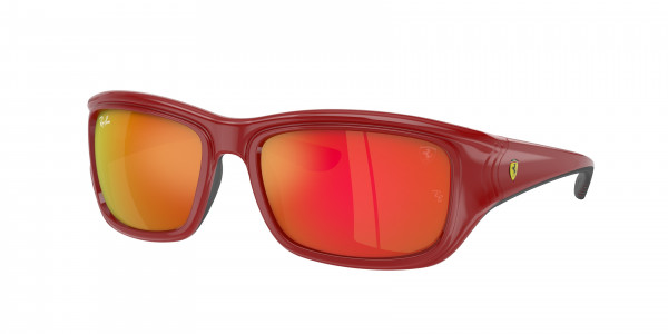 Ray-Ban RB4405M Sunglasses, F6236Q RED ON RUBBER BLACK BROWN MIRR (RED)