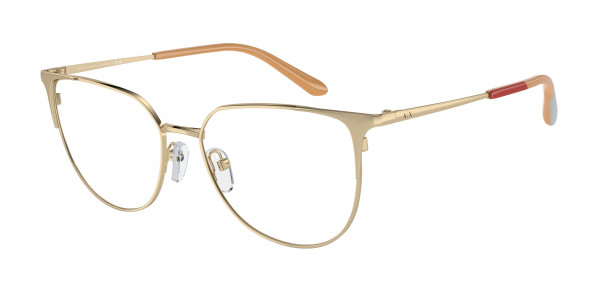 Armani Exchange AX1058 Eyeglasses, 6110 SHINY PALE GOLD (GOLD)