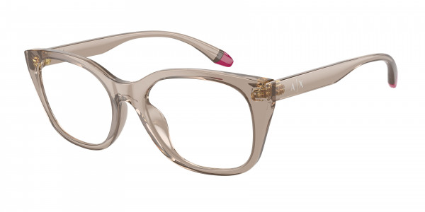 Armani Exchange AX3099U Eyeglasses, 8240 SHINY TRANSPARENT TUNDRA (BROWN)