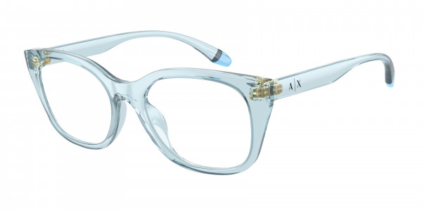 Armani Exchange AX3099U Eyeglasses, 8340 SHINY TRANSPARENT AZURE (BLUE)