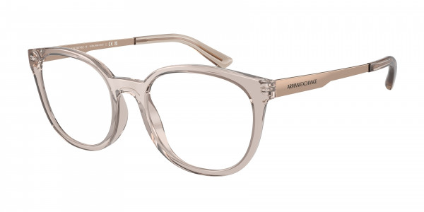 Armani Exchange AX3104F Eyeglasses, 8240 SHINY TRANSPARENT TUNDRA (BROWN)
