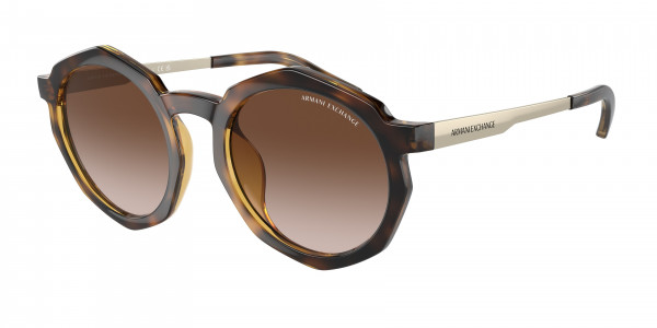 Armani Exchange AX4132SU Sunglasses, 821313 SHINY HAVANA GRADIENT BROWN (TORTOISE)