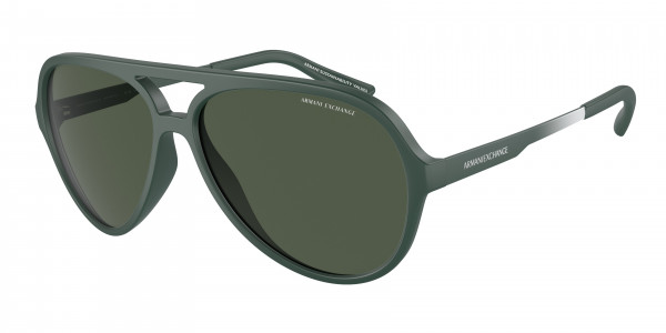 Armani Exchange AX4133S Sunglasses, 83109A MATTE GREEN DARK GREEN POLAR (GREEN)