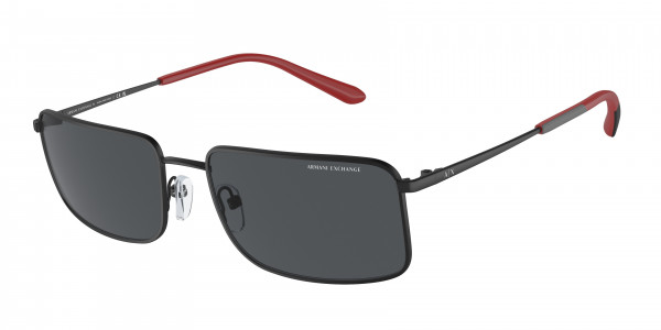 Armani Exchange AX2044S Sunglasses, 600087 MATTE BLACK DARK GREY (BLACK)