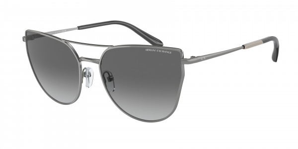 Armani Exchange AX2045S Sunglasses, 608511 SHINY GUNMETAL GRADIENT GREY (GREY)