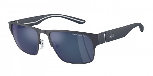 Armani Exchange AX2046S Sunglasses, 609955 MATTE BLUE BLUE MIRROR BLUE (BLUE)