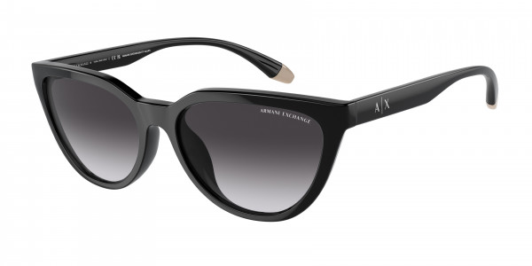 Armani Exchange AX4130SU Sunglasses, 81588G SHINY BLACK GRADIENT GREY (BLACK)
