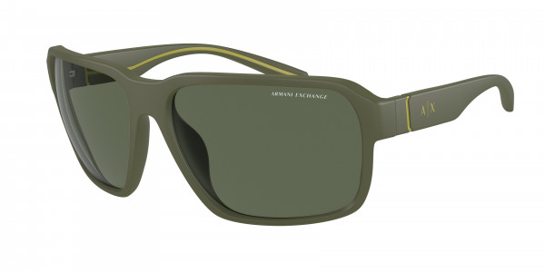 Armani Exchange AX4131SU Sunglasses, 803271 MATTE OLIVE DARK GREEN (GREEN)