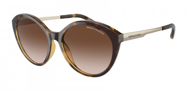 Armani Exchange AX4134S Sunglasses, 821313 SHINY HAVANA GRADIENT BROWN (TORTOISE)