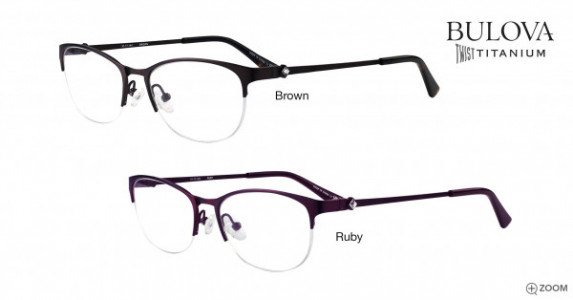 Bulova Harrow Eyeglasses, Ruby