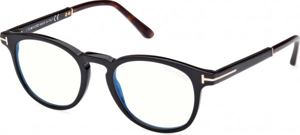 Tom Ford FT5891-B Eyeglasses, 005 - Shiny Black / Dark Havana