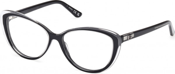 Guess GU2978 Eyeglasses, 005 - Black/Crystal / Black/Crystal