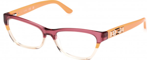 Guess GU2979 Eyeglasses, 044 - Orange/Striped / Orange/Monocolor