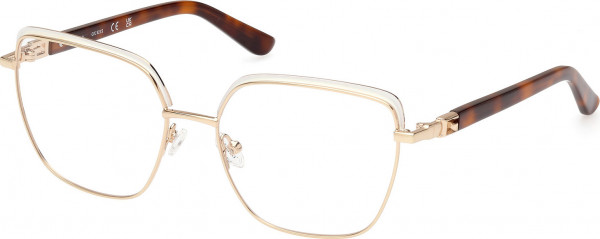 Guess GU2983 Eyeglasses, 024 - Shiny White / Blonde Havana