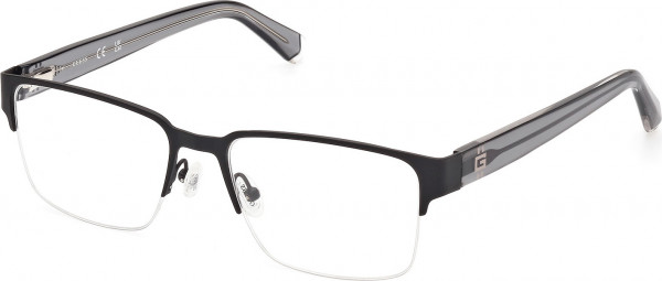 Guess GU50095 Eyeglasses, 002 - Matte Black / Shiny Grey