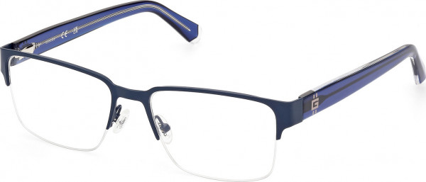 Guess GU50095 Eyeglasses, 091 - Matte Blue / Shiny Blue
