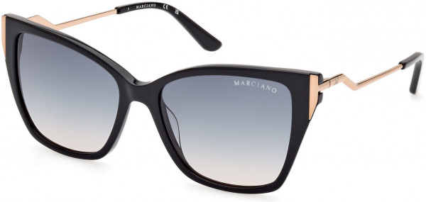 GUESS by Marciano GM0833 Sunglasses, 01W - Shiny Black  / Gradient Blue