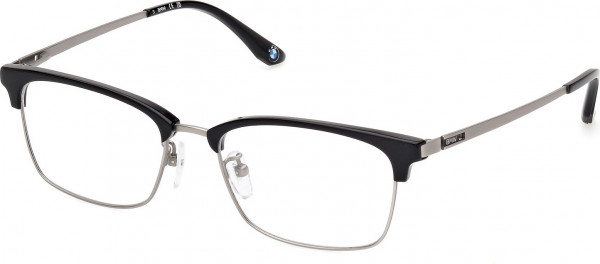 BMW Eyewear BW5074-H Eyeglasses, 013 - Shiny Black / Matte Dark Ruthenium