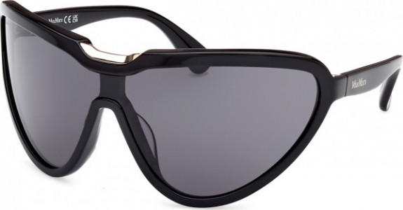 Max Mara MM0084 EMIL Sunglasses, 01A - Shiny Black / Shiny Black
