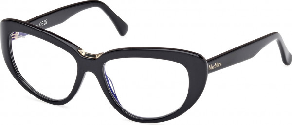 Max Mara MM5109-B Eyeglasses, 001 - Shiny Black / Shiny Black
