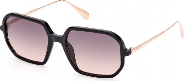 MAX&Co. MO0087 Sunglasses, 01B - Shiny Black / Shiny Pink Gold