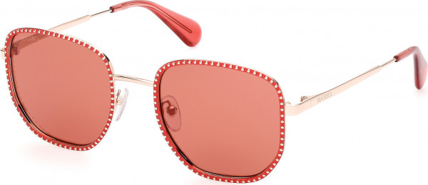 MAX&Co. MO0091 Sunglasses, 66S - Red/Monocolor / Shiny Rose Gold