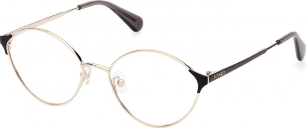 MAX&Co. MO5119 Eyeglasses, 032 - Shiny Pale Gold / Black/Monocolor