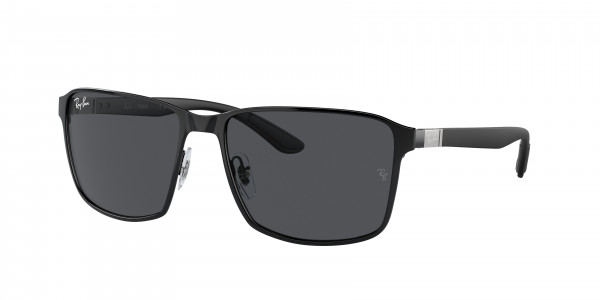 Ray-Ban RB3721 Sunglasses, 186/87 MATTE BLACK ON BLACK DARK GREY (BLACK)