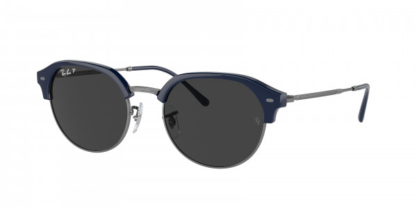 Ray-Ban RB4429 Sunglasses, 672448 BLU ON GUNMETAL POLAR BLACK (BLUE)