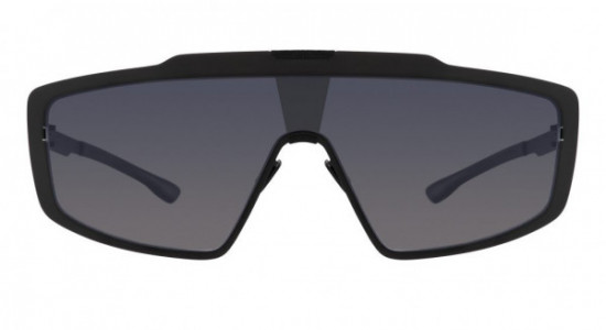 ic! berlin MB Shield 03 Sunglasses, Black Black to Grey