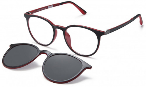 Di Caprio DC402 CLIP Eyeglasses, Black Burgundy