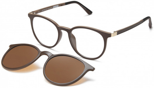 Di Caprio DC402 CLIP Eyeglasses, Brown