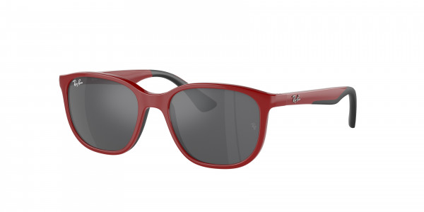 Ray-Ban Junior RJ9078SF Sunglasses, 71506G RED ON RUBBER BLACK GREY MIRRO (RED)