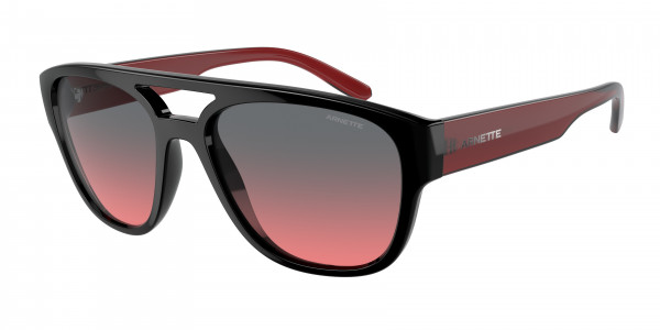 Arnette AN4327 MEW2 Sunglasses, 275377 MEW2 BLACK FIFTY RED/DARK GREY (BLACK)