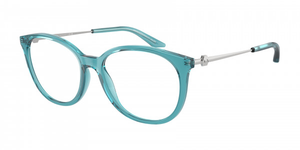 Armani Exchange AX3109 Eyeglasses, 8237 SHINY TRANSPARENT PETROLEUM (BLUE)