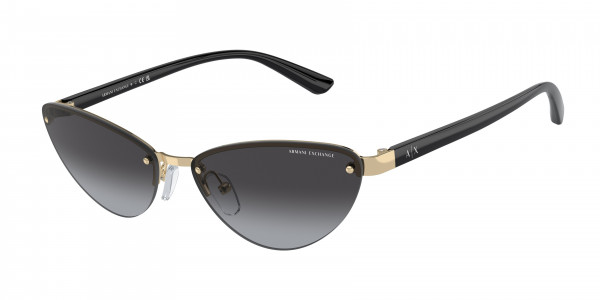 Armani Exchange AX2049S Sunglasses, 61108G SHINY PALE GOLD GRADIENT GREY (GOLD)