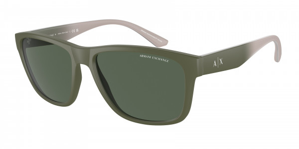 Armani Exchange AX4135SF Sunglasses, 830171 MATTE GREEN DARK GREEN (GREEN)