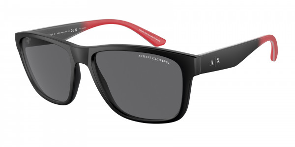 Armani Exchange AX4135S Sunglasses, 807881 MATTE BLACK GREY POLAR (BLACK)