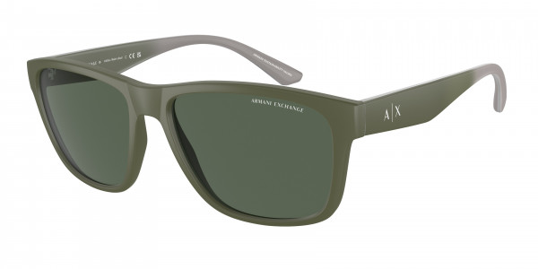 Armani Exchange AX4135S Sunglasses, 830171 MATTE GREEN DARK GREEN (GREEN)
