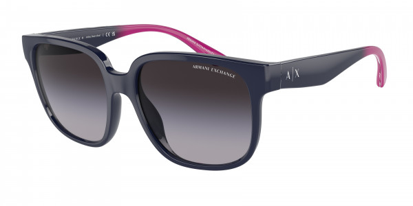 Armani Exchange AX4136SU Sunglasses, 81928G SHINY BLUE GRADIENT GREY (BLUE)