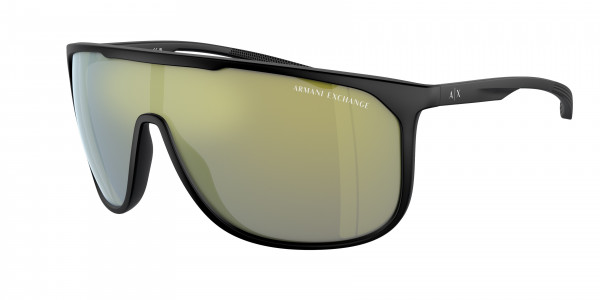Armani Exchange AX4137SU Sunglasses, 8078/2 MATTE BLACK MIRROR GREEN (BLACK)
