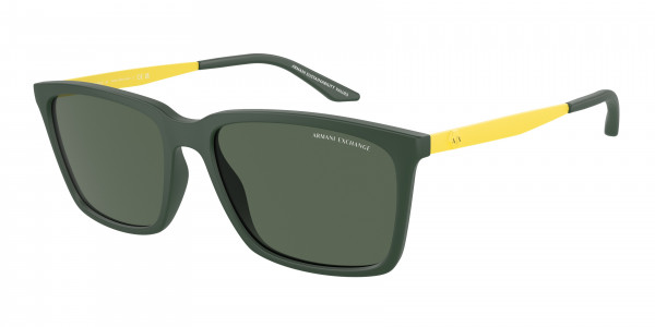 Armani Exchange AX4138SF Sunglasses, 830171 MATTE GREEN DARK GREEN (GREEN)