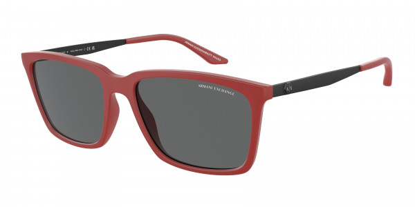 Armani Exchange AX4138S Sunglasses, 817487 MATTE RED DARK GREY (RED)