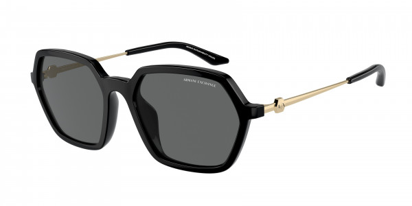 Armani Exchange AX4139SU Sunglasses, 815887 SHINY BLACK DARK GREY (BLACK)