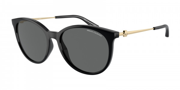 Armani Exchange AX4140SF Sunglasses, 815887 SHINY BLACK DARK GREY (BLACK)