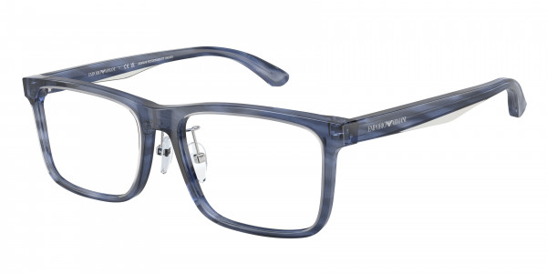 Emporio Armani EA3227F Eyeglasses, 6054 SHINY BLUE/TOP SMOKE (BLUE)